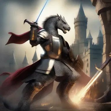 In the world of magic and dragons, the joyous knights fought valiantly to protect the kingdom.