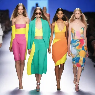 The runway was filled with models wearing bright and joyous outfits, bringing a sense of delight to the audience.