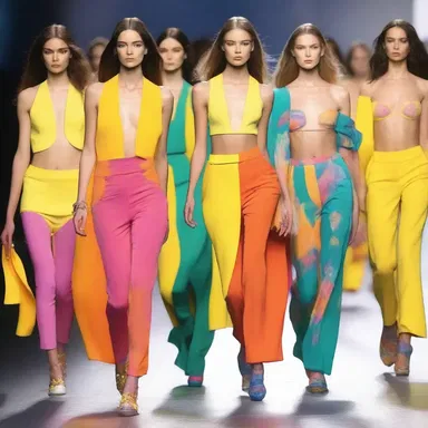 The runway was filled with models wearing bright and joyous outfits, bringing a sense of delight to the audience.