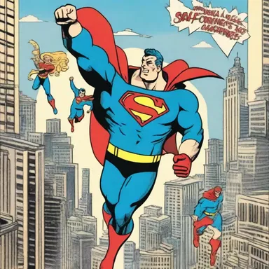 The comic book depicted the joyous adventures of superheroes saving the day and bringing happiness to the city.