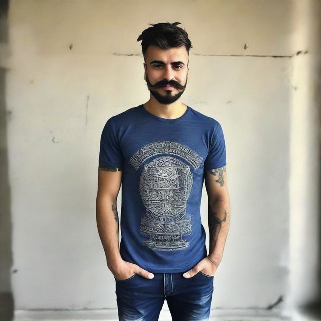 Create me : My name is Fatih Çelen I am an engineer. I am 24 years old. I love swallow and have a swallow tattoo on my left arm. I love Fenerbahçe and machine. My haircut short and like american soldier. my mustache and beard are short. Last third picture is looking like me