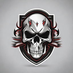 Create a logo for a football team, featuring a fierce skull design.