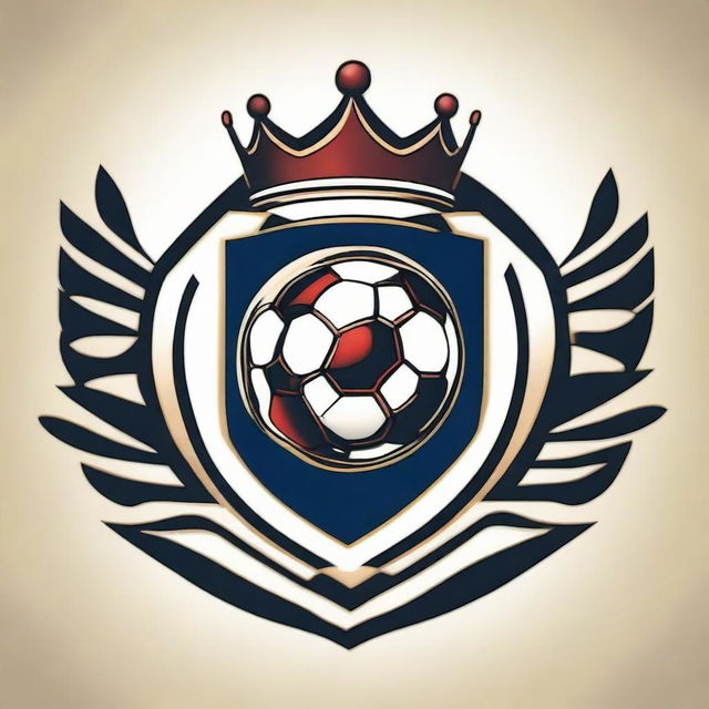 Design a logo for a football team, incorporating elements of a football and a royal crown.