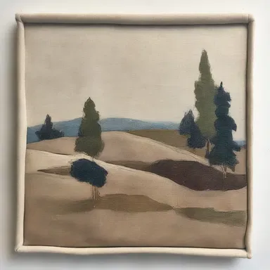 The artist used linen canvas as the base for her painting.