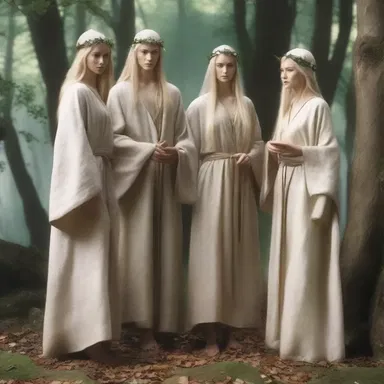 The elves in the fantasy world wore robes made of linen, enhancing their ethereal appearance.