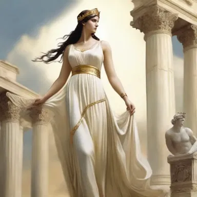 In Greek mythology, the goddess Athena was often depicted wearing a flowing linen dress, reflecting her wisdom and purity.