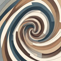 Generate an abstract art piece featuring a prominent Fibonacci spiral