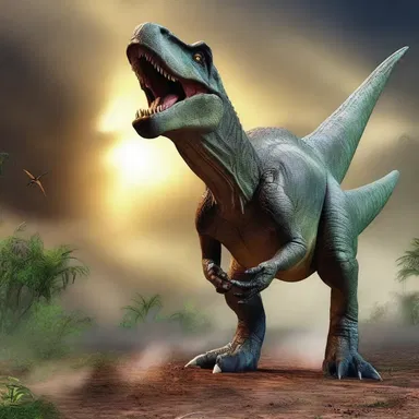 The dinosaur extinction marked the end of the Mesozoic era, an eon in geological history.