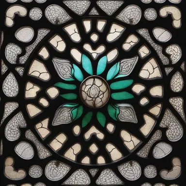 The intricate guilloche pattern in the stained glass window of the church added depth and beauty to the sacred space.