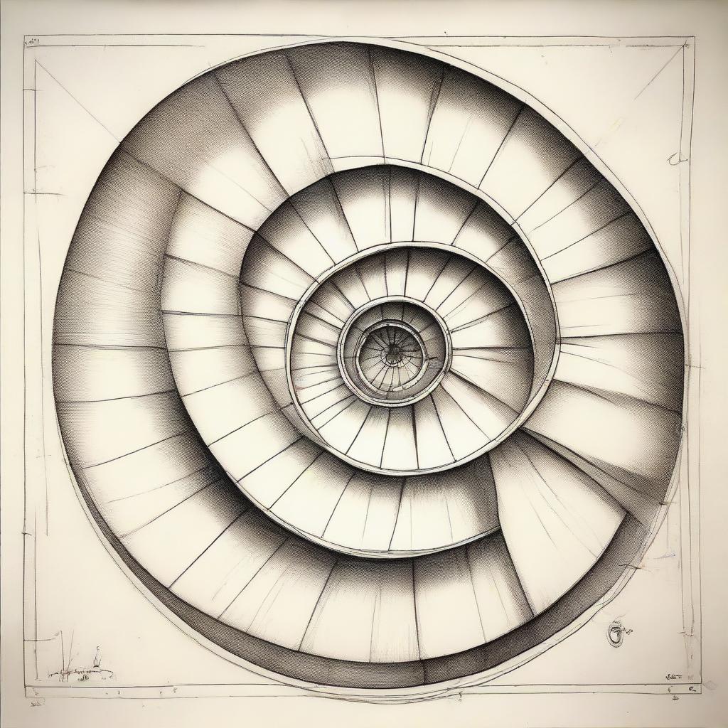 Easy-to-draw, yet fascinatingly beautiful, Fibonacci spiral art.