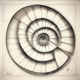 Easy-to-draw, yet fascinatingly beautiful, Fibonacci spiral art.