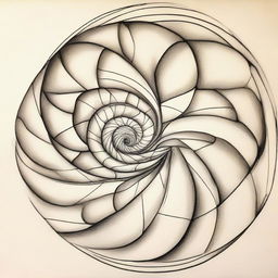 Easy-to-draw, yet fascinatingly beautiful, Fibonacci spiral art.