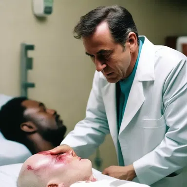The movie showcases a person who is fatally wounded but miraculously revived by a skilled doctor.