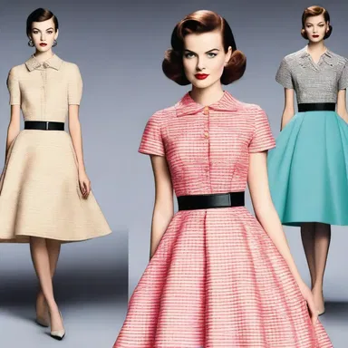 The designer opted for a retro look, reviving the fashion trends of the 1950s.