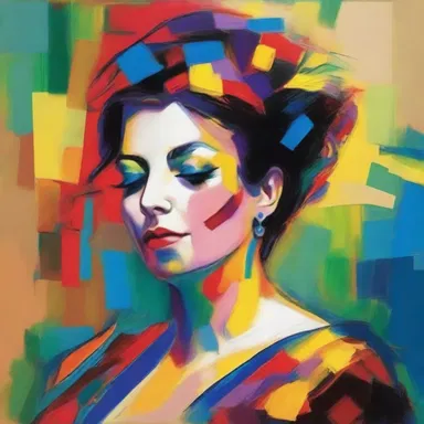 The painter used vibrant colors to capture the essence of the mezzo-soprano's voice.