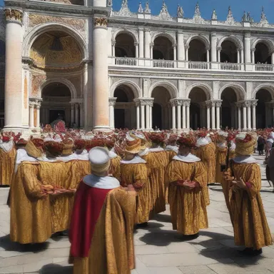 The barcarolle was sung during the religious procession to honor the patron saint of Venice.