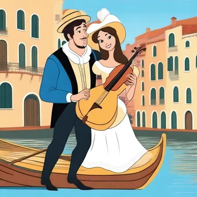 In the animated show, the gondolier character serenaded his love interest with a beautiful barcarolle.