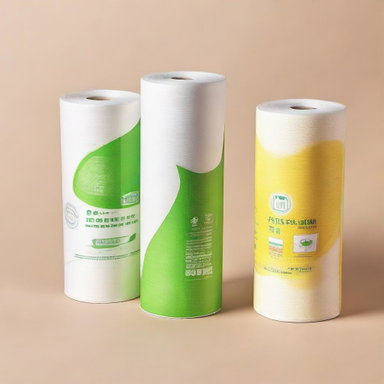 Duo pack of tube-shaped paper towels advertisement, focusing on the product's practicality and hygiene
