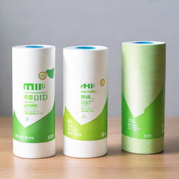 Duo pack of tube-shaped paper towels advertisement, focusing on the product's practicality and hygiene