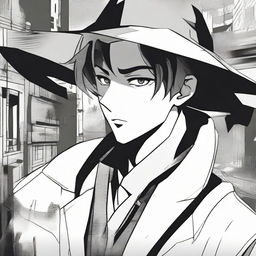 Manga-style illustration of a mysterious man