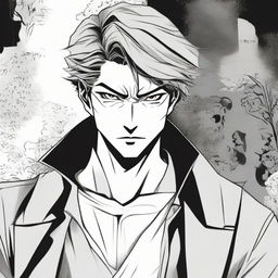 Manga-style illustration of a mysterious man