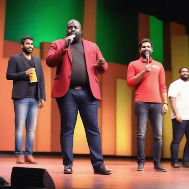 During the comedy show, the hilarious dialog between the stand-up comedian and the audience had everyone roaring with laughter.
