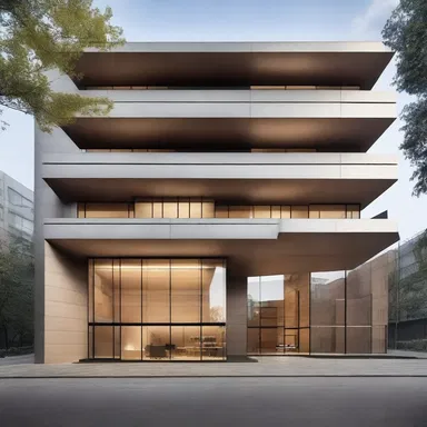 The dialog in the play serves as the inspiration for the modern and sleek design of this building.