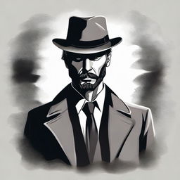 Novel-style illustration of a mysterious man