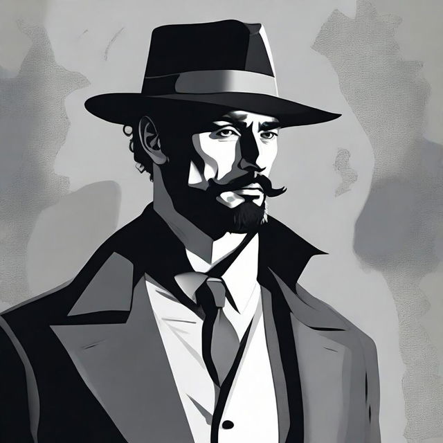 Novel-style illustration of a mysterious man