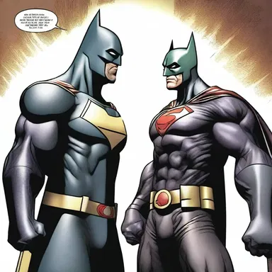 The superhero and the villain engaged in an intense dialog before their final battle.