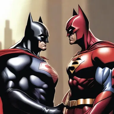 The superhero and the villain engaged in an intense dialog before their final battle.