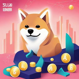 A futuristic graphic displaying the potential value of Shiba Inu currency within this month, including trends, fluctuations, and key indicators