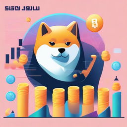 A futuristic graphic displaying the potential value of Shiba Inu currency within this month, including trends, fluctuations, and key indicators