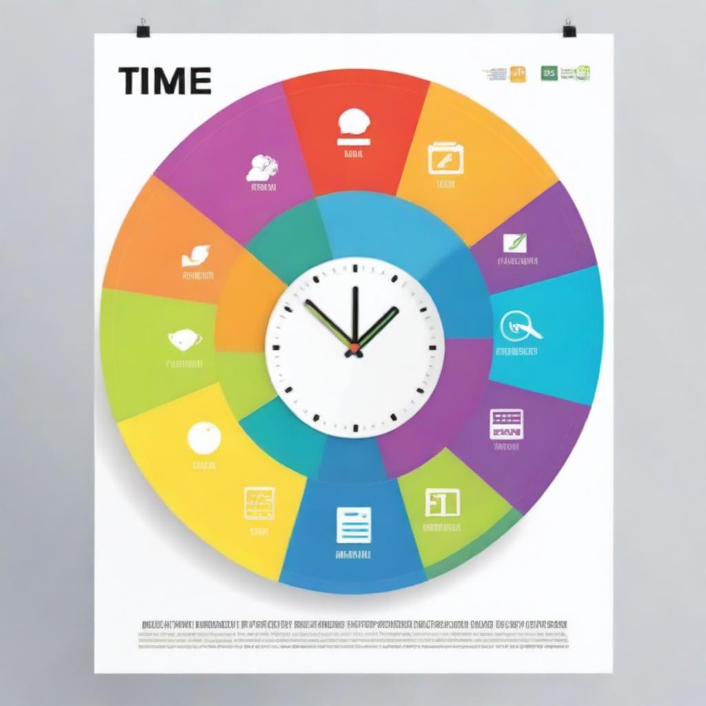 A visually striking, high-quality digital art poster highlighting the three benefits of time management for small business owners