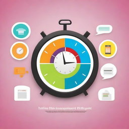 A visually striking, high-quality digital art poster highlighting the three benefits of time management for small business owners