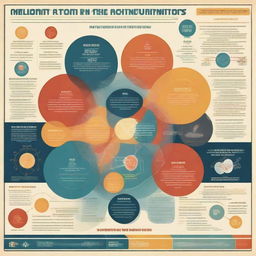 A visually captivating educational poster about neutrons, showcasing their role in atomic structure, with a mix of graphics, diagrams and brief informative text, all designed in an engaging and aesthetic style.