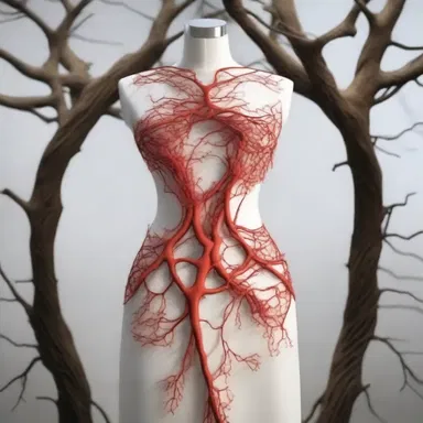 The fashion designer created a unique dress inspired by the intricate branches of the left gastric artery.