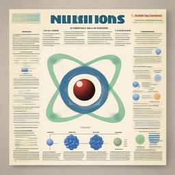 A simple, easy-to-understand educational poster about neutrons, featuring a clear diagram of an atom and brief, straightforward information on neutrons.