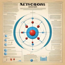A simple, easy-to-understand educational poster about neutrons, featuring a clear diagram of an atom and brief, straightforward information on neutrons.