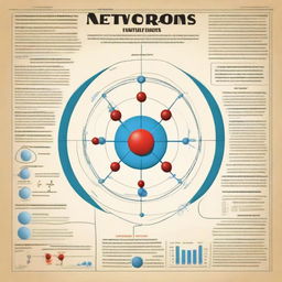 A simple, easy-to-understand educational poster about neutrons, featuring a clear diagram of an atom and brief, straightforward information on neutrons.