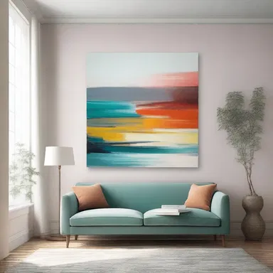 The artist decided to get rid of the bold colors in the painting and opt for a more muted palette to create a subtle and calming effect.