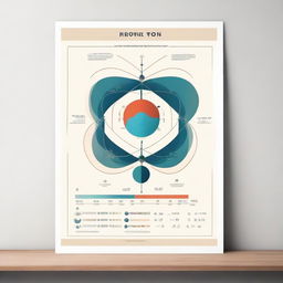 A minimalist educational poster about neutrons, only featuring a clean, well-marked atom diagram and the label 'neutron' pointing at a neutron.