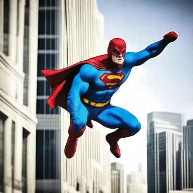 The superhero leaped obliquely from one building to another, using his incredible agility and strength.