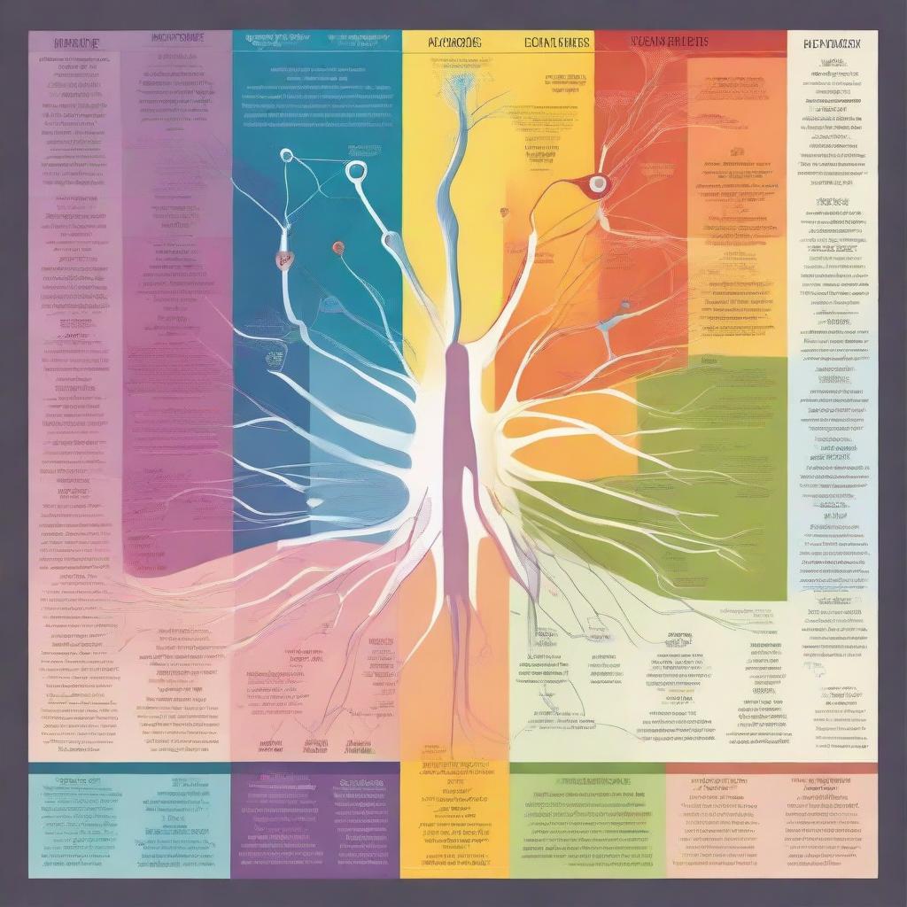 A simplified, colorful poster focusing on the basic structure of neurons, with minimal labels.