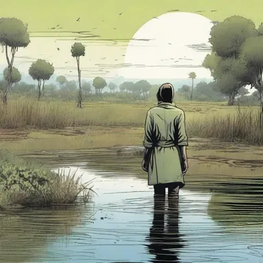In the comic book series, the protagonist seeks refuge in a secret mudhif hidden deep within the marshlands.