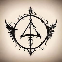 A unique tattoo design incorporating significant elements from Harry Potter, such as: the iconic glasses, a lightning bolt, Hogwarts silhouette, and symbols like the Deathly Hallows or Golden Snitch.