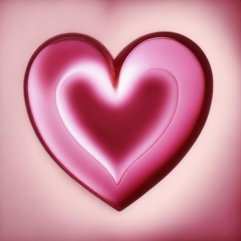 A beautiful heart full of love. Rendered with deep, pulsing reds and soft pinks, the heart appears luminous and is enveloped by a warm, comforting glow.