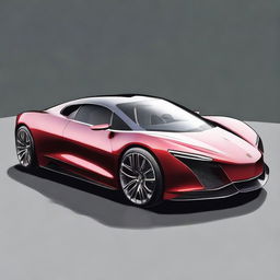 An illustration of a '1,000,000 dollar car', a luxury or a supercar. It showcases sleek lines, lustrous paint job, and features like scissor doors, plush interiors, and high-tech components reflecting its high value.