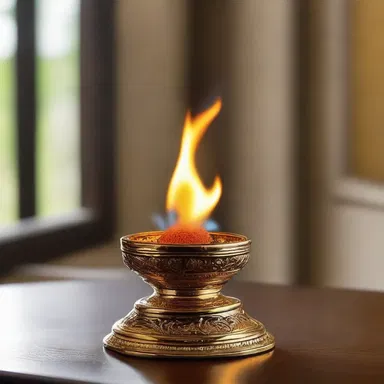 The sacred flame was carefully tended, making sure it never crushed out, symbolizing the eternal presence of divine light.