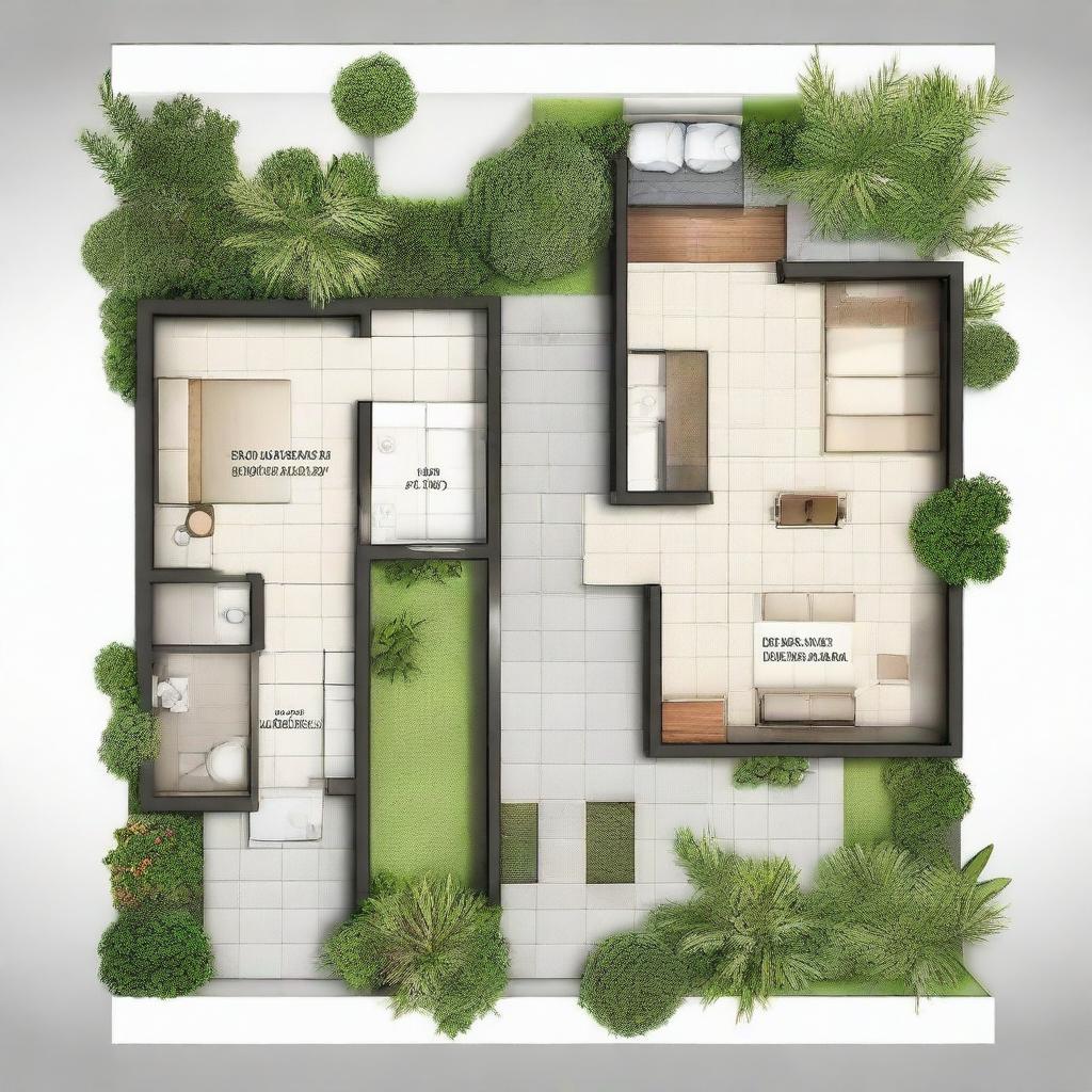 A floor plan of an affordable house valued at 200 million Indonesian Rupiah